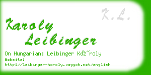 karoly leibinger business card